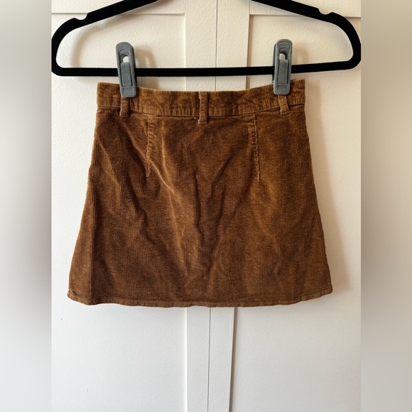 Brandy Melville Mini‎ Skirt Size Small Corduroy Brown Button Front A-line - Picture 5 of 9